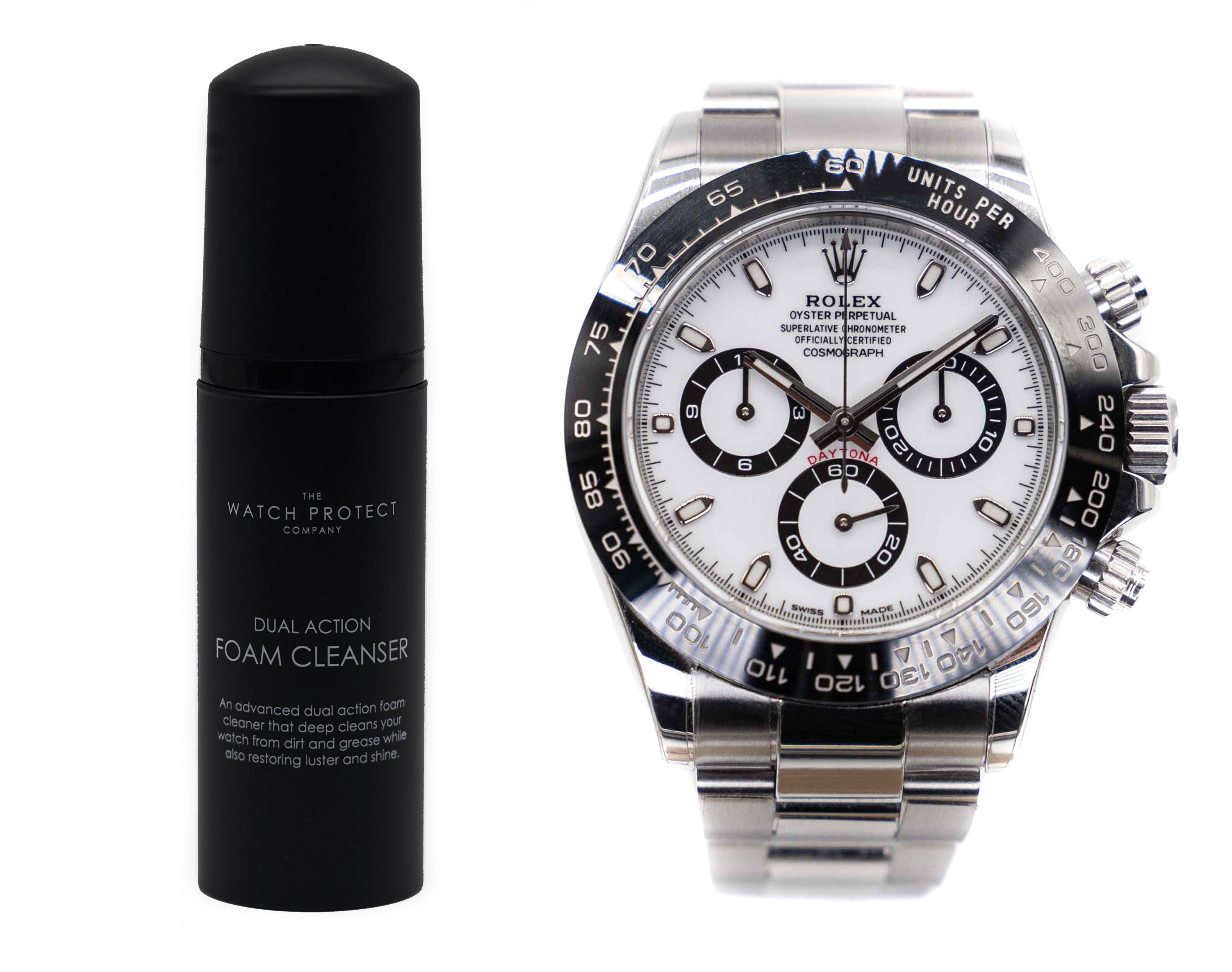 雙效泡棉清潔劑和勞力士迪通拿 116500/116506 - 3 級 - 手錶保護套件套裝