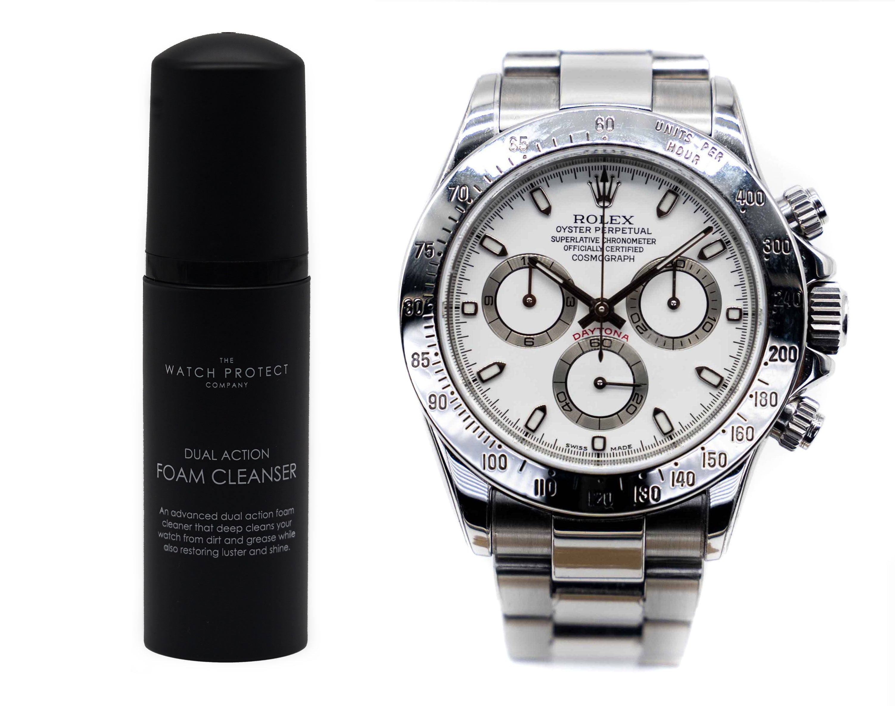 雙效泡棉清潔劑和勞力士迪通拿 116520（預陶瓷）- 第 3 層 - 手錶保護套件套裝