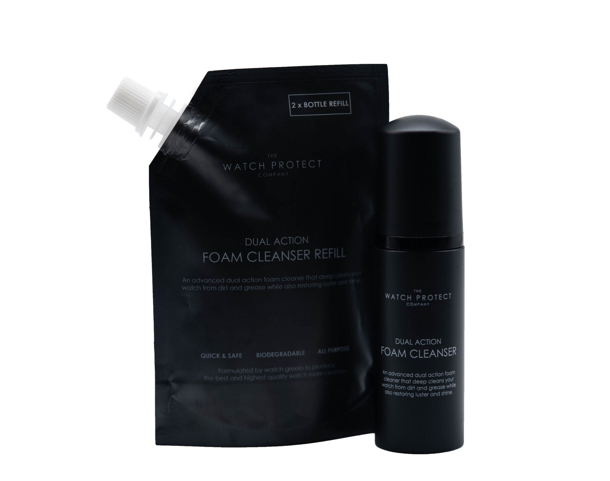 Dual Action Foam Cleanser and Refill Pouch Bundle - The Watch Protect Company