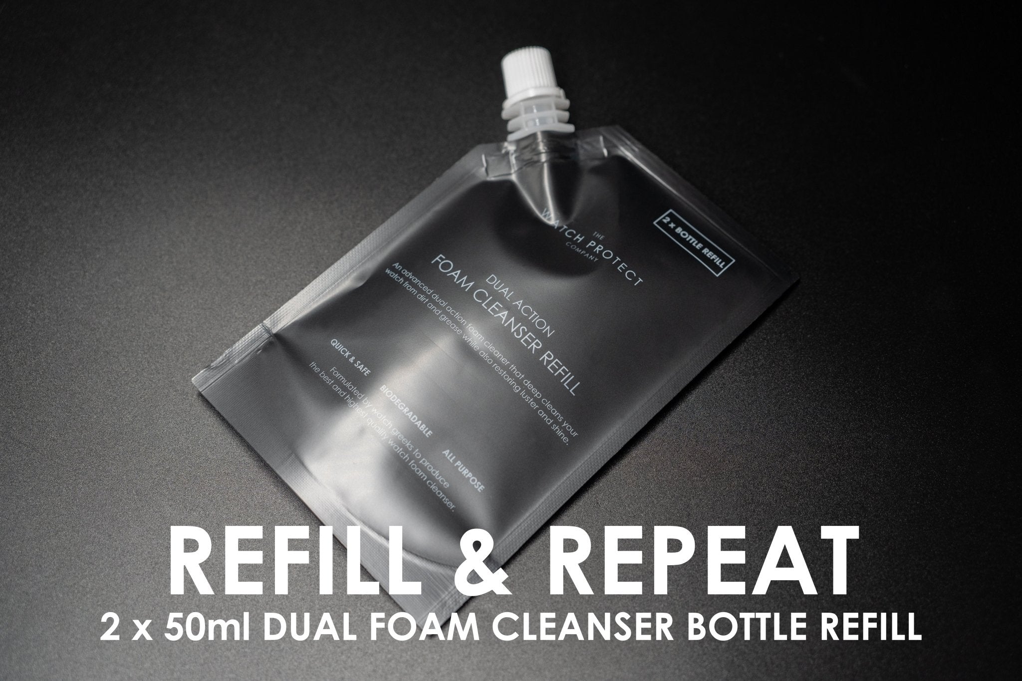 Dual Action Foam Cleanser and Refill Pouch Bundle - The Watch Protect Company