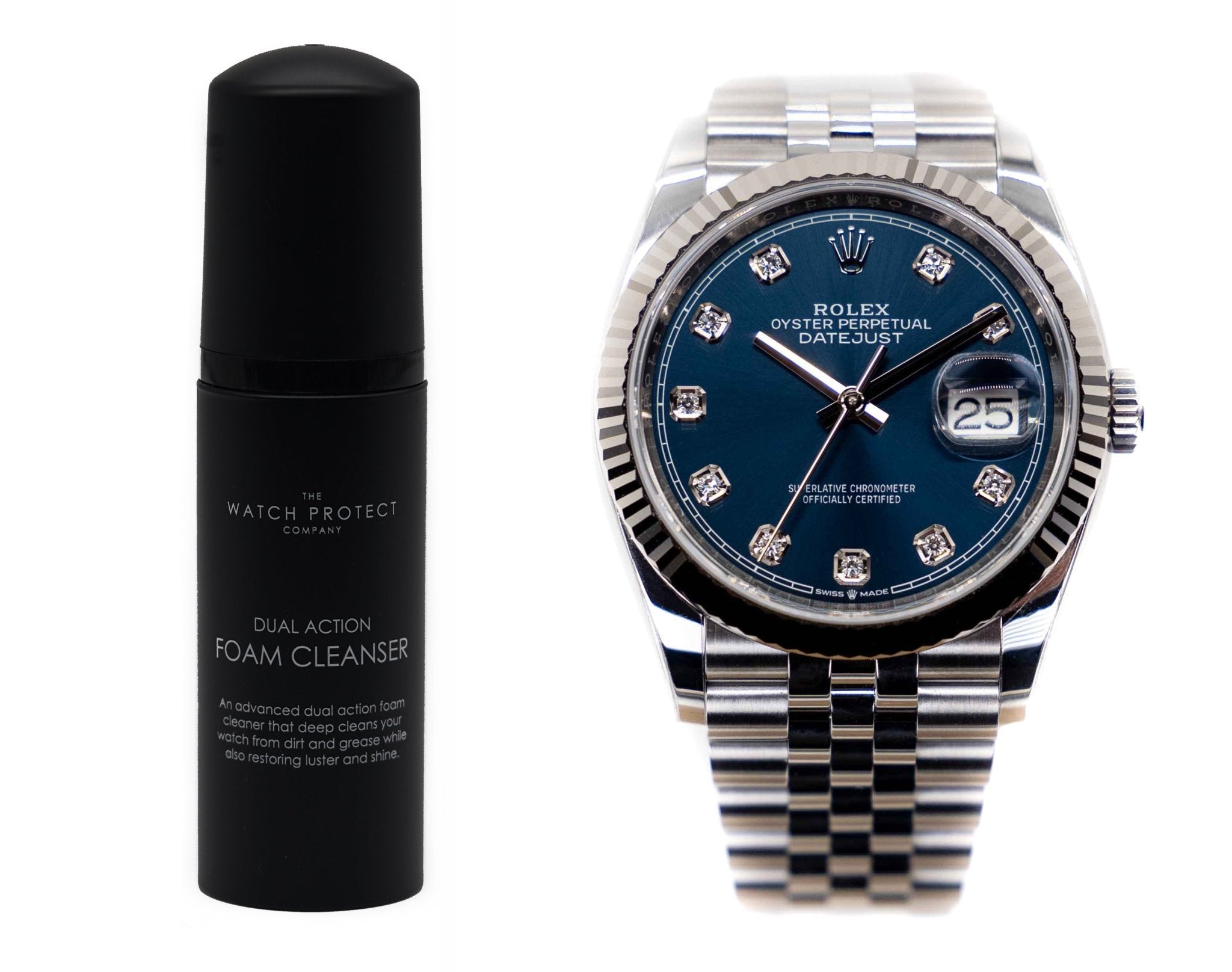 DUAL ACTION FOAM CLEANER & ROLEX DATEJUST 36 116200/126200 - TIER 3 - WATCH PROTECTION KIT BUNDLE - The Watch Protect Company